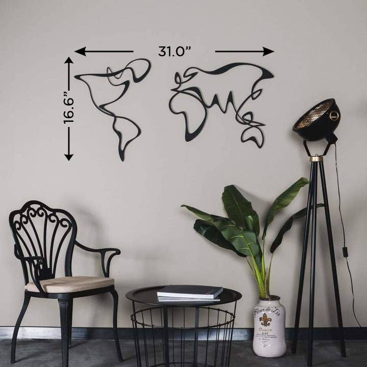 Verden World Map Metal Wall Art