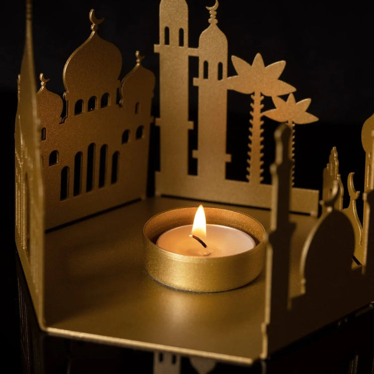 Metal Islamic Candle Holder, Set of 2 pieces