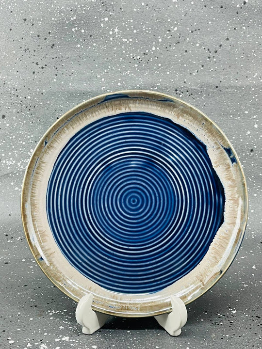 Blue Handmade  Ceramic Dinner Plate