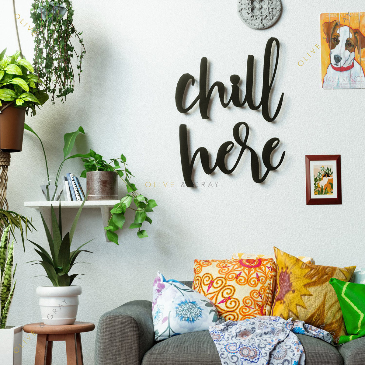 Chill Here Metal Wall Art