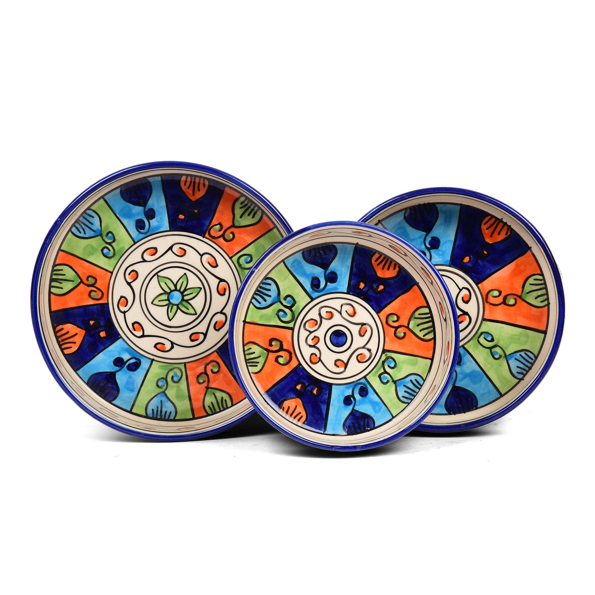 Multi Pattern Ceramic Salad Bowls Set (Set of 3) oliveandgray