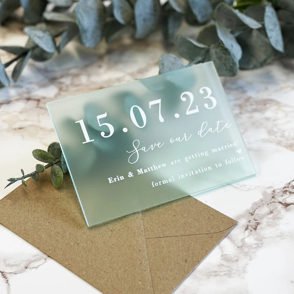 Luxury Personalised Acrylic Wedding Save the Dates