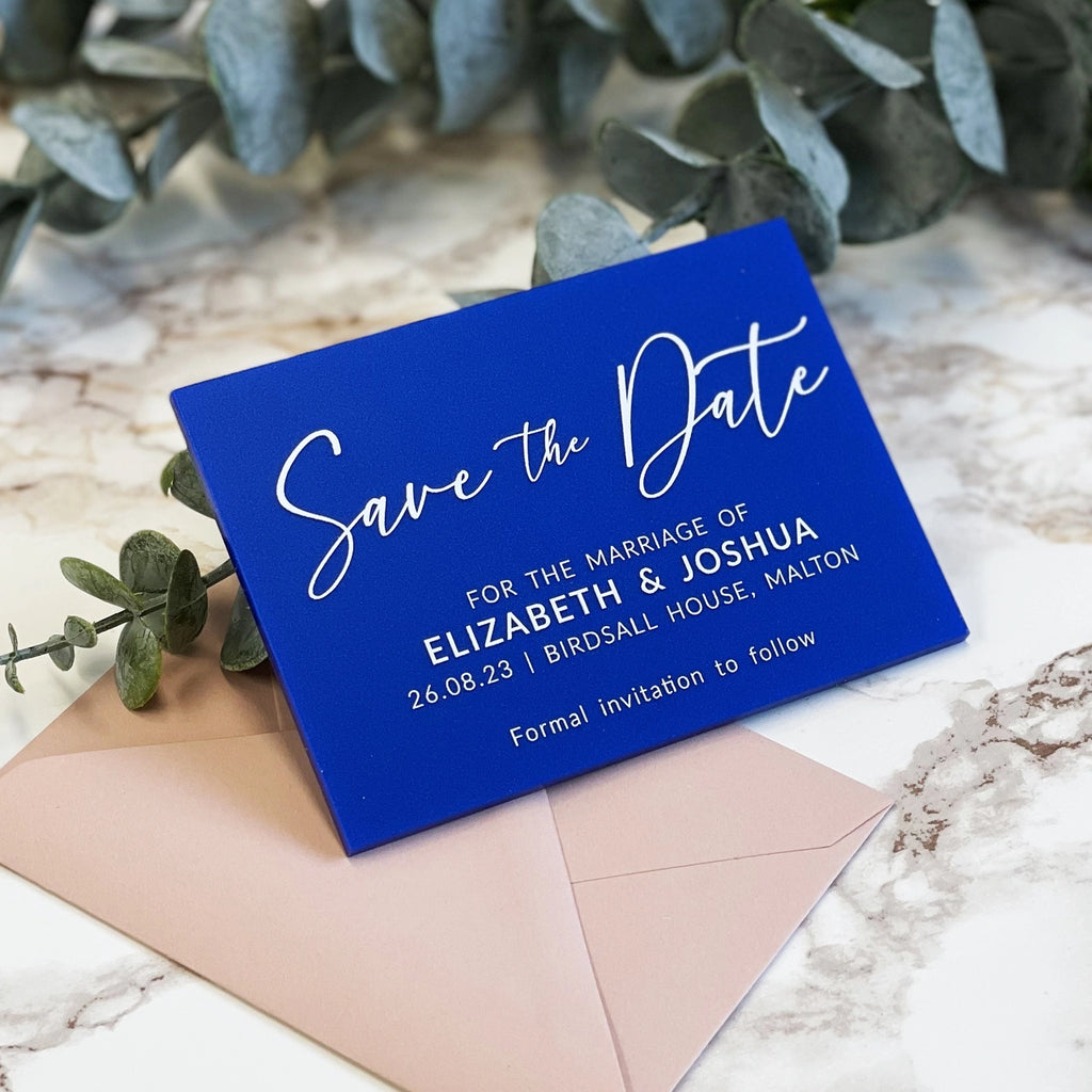 Modern Elegant Acrylic Wedding Save the Dates