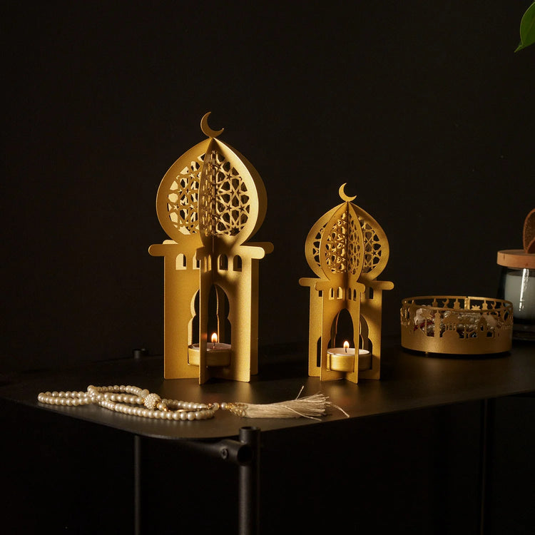 Mosque Moonlight Candle Holder, Set of 2 Pieces