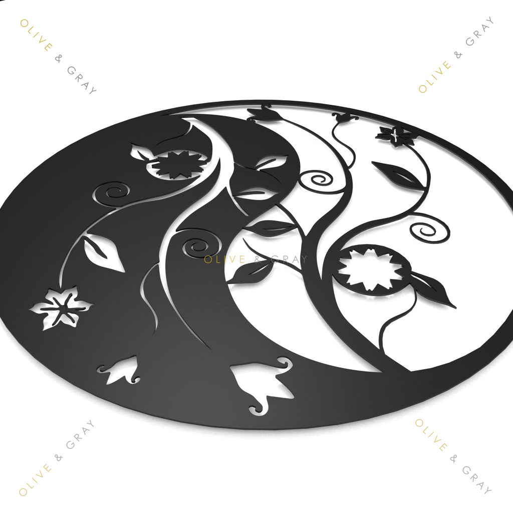 Zen Lotus (Yin Yang) Metal Wall Art