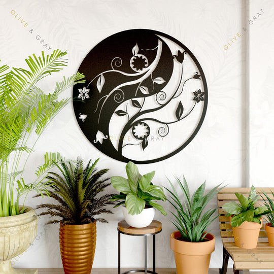 Zen Lotus (Yin Yang) Metal Wall Art