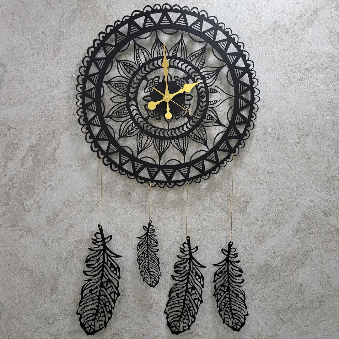 Dream Catcher Metal Wall Clock – oliveandgray
