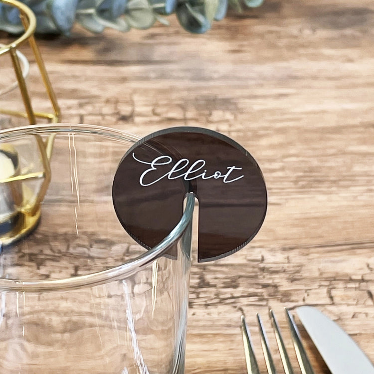 Stemless Acrylic Drink Stirrer Cocktail Name Charm