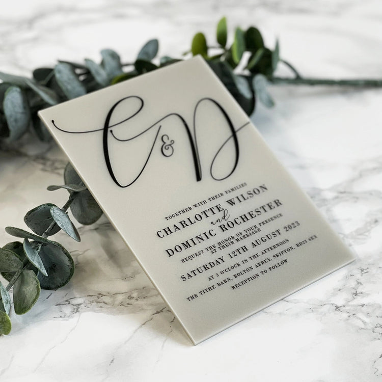 Luxury Initials Acrylic Wedding Invitations