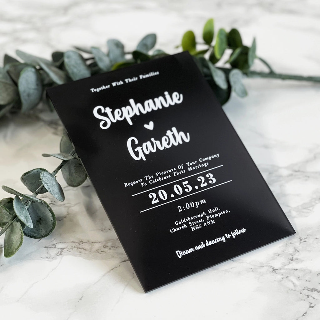 Modern A6 Acrylic Wedding Invite