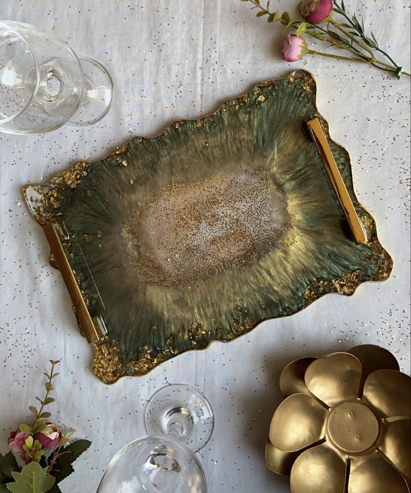 Emerald Resin Tray