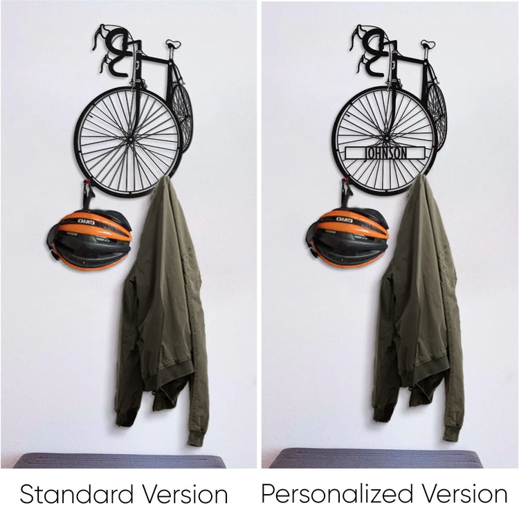Personalized Metal Bicycle Helmet Wall Hanger