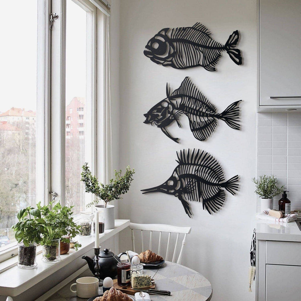 Fishbones Metal Wall Art