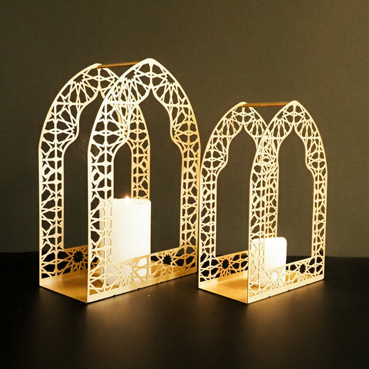 Metal Islamic Candle Holder Set of 2