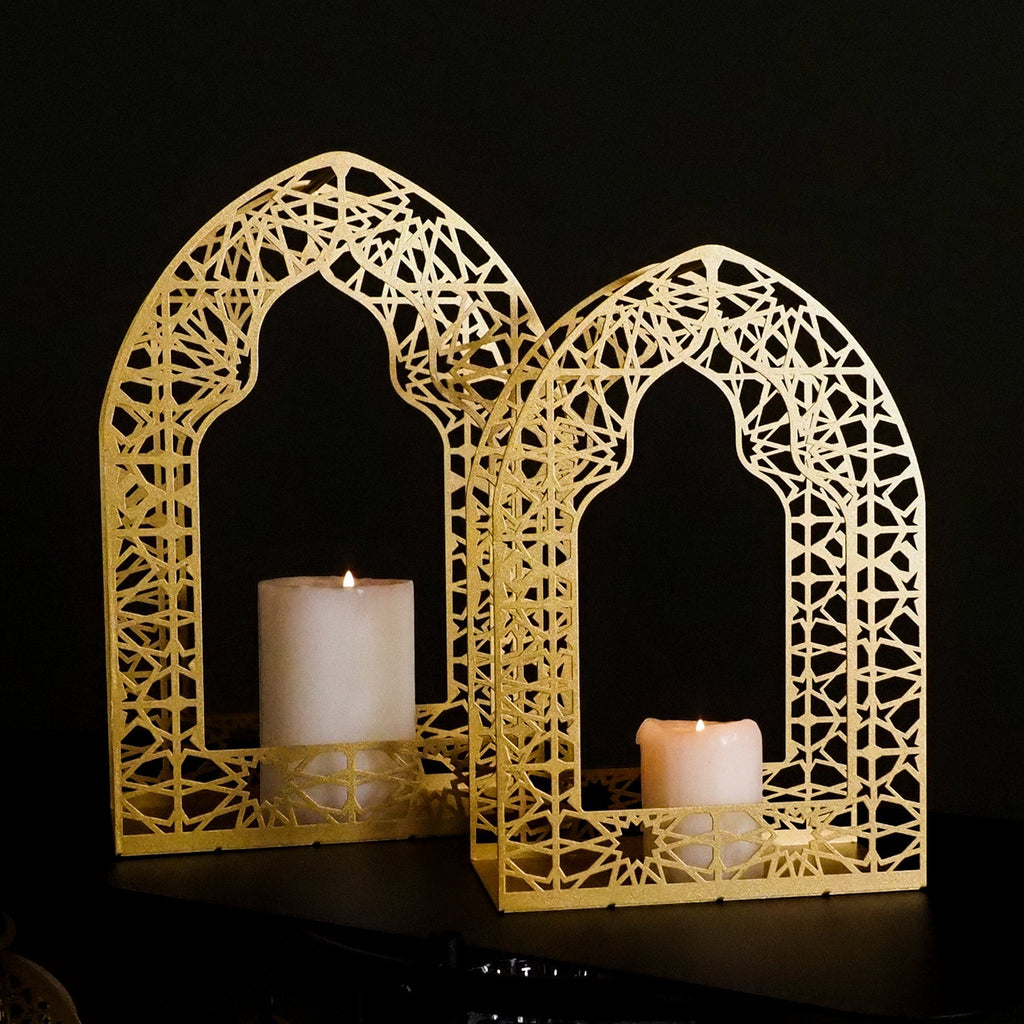 Metal Islamic Candle Holder Set of 2