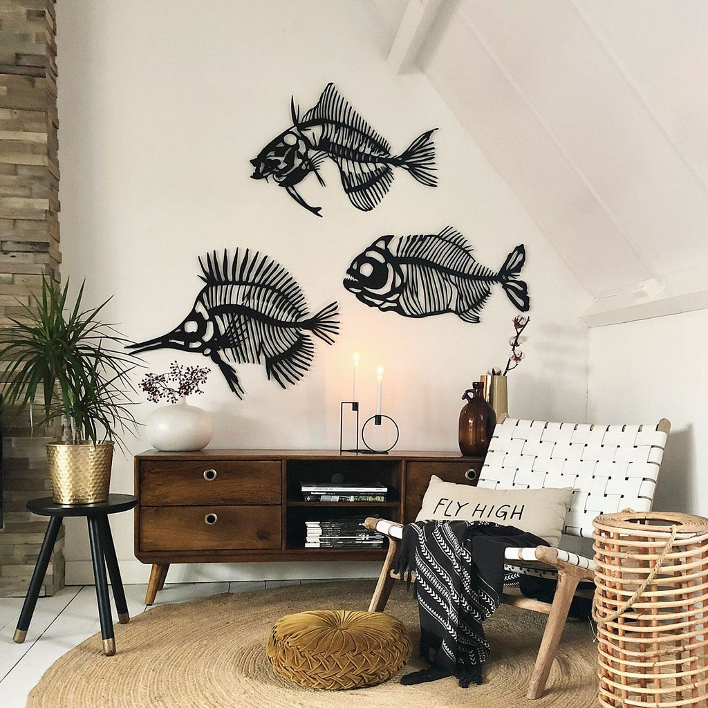 Fishbones Metal Wall Art