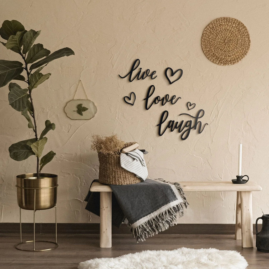 Live Laugh Love Written Metal Wall Art