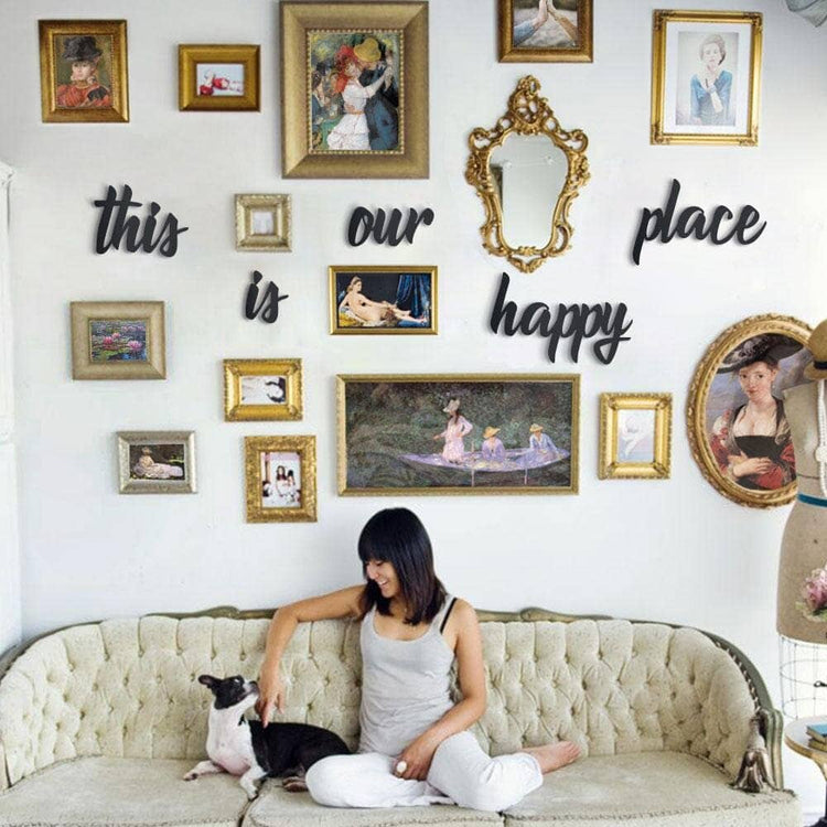 This Is Our Happy Place Written Metal Wall Art