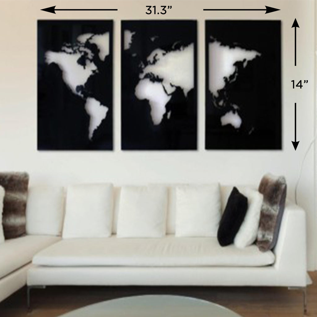 Magnetic World Map Metal Wall Art