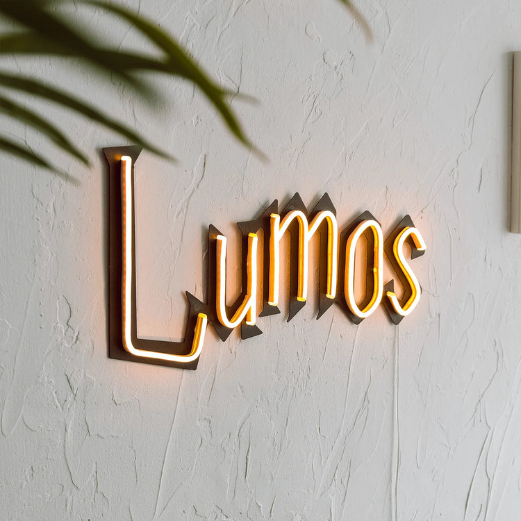 Lumos metal wall art with Warm White Neon Strip LED