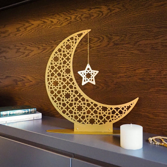 Metal Crescent Moon Islamic Decor