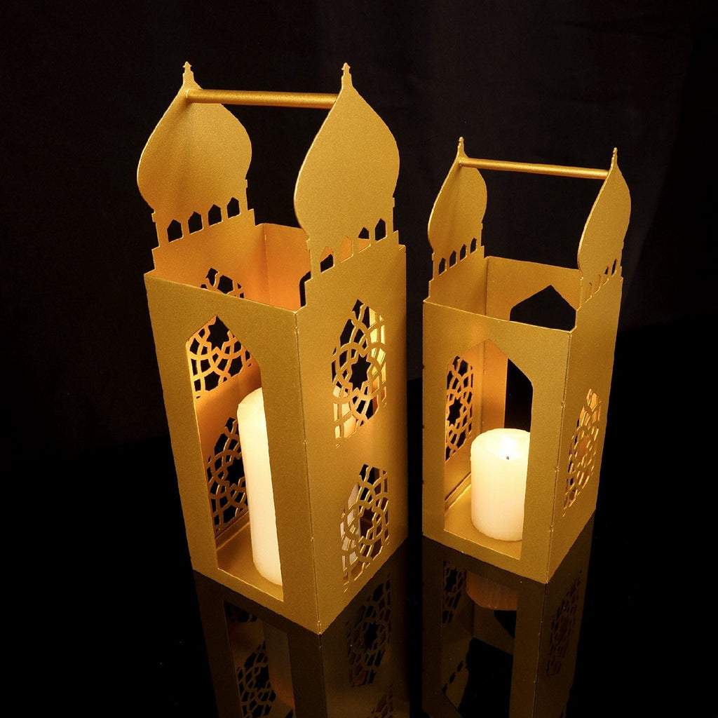 Nazende Metal Islamic Candle Holder Set of 2