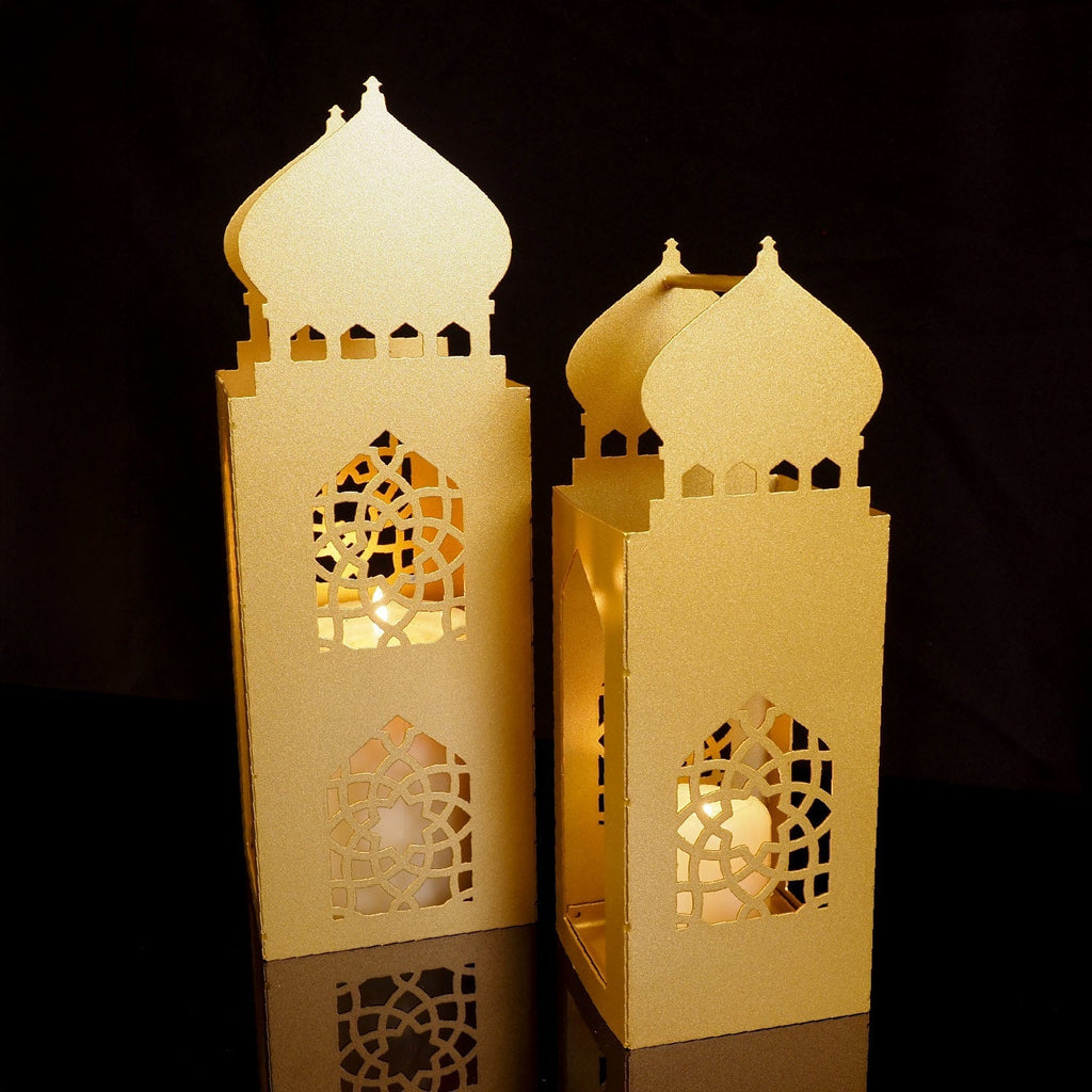 Nazende Metal Islamic Candle Holder Set of 2