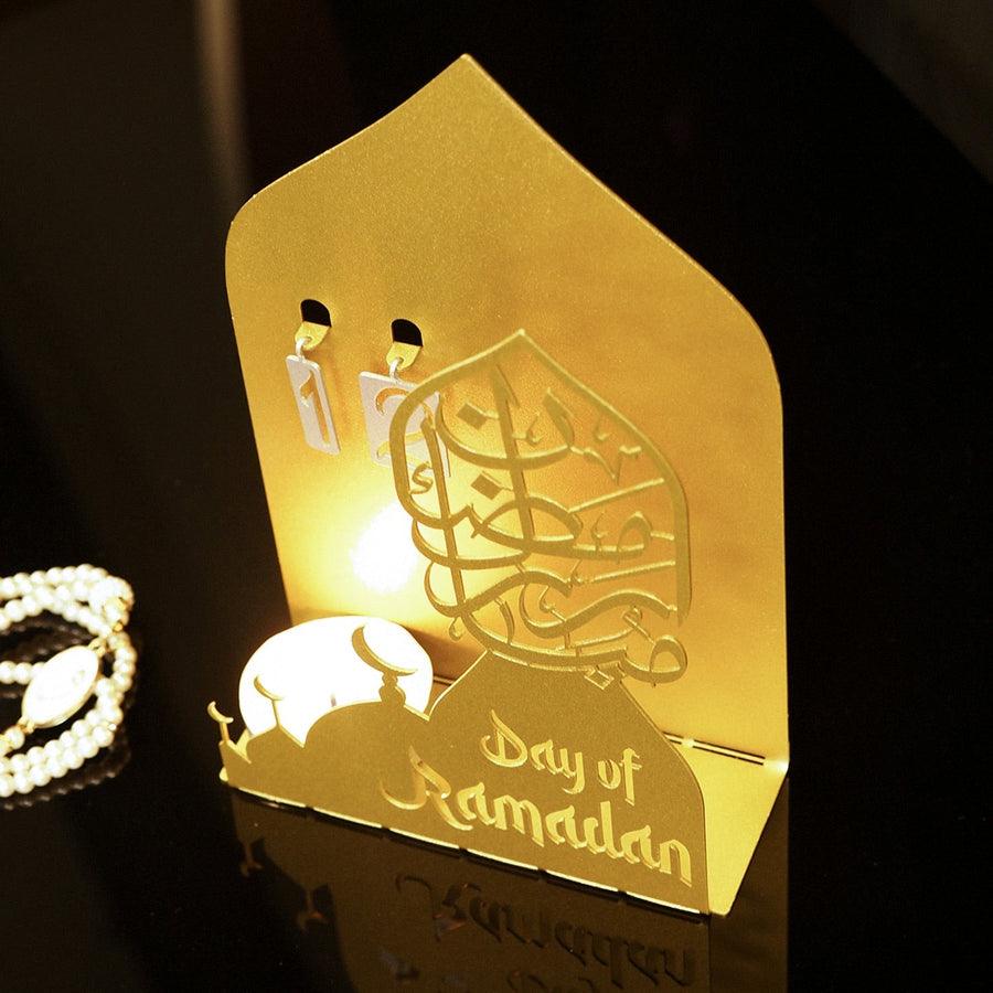 3D "Day of Ramadan" Metal Ramadan Calendar and Candleholder