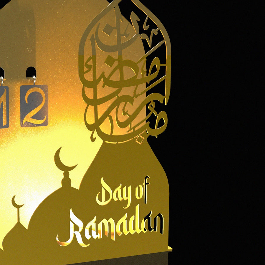 3D "Day of Ramadan" Metal Ramadan Calendar and Candleholder