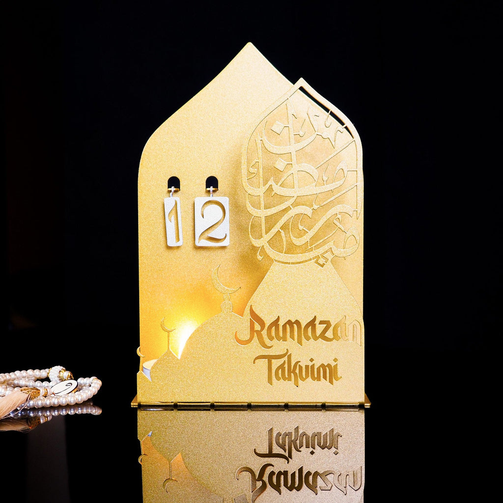 3D "Ramazan Takvimi" Metal Ramadan Calendar and Candleholder