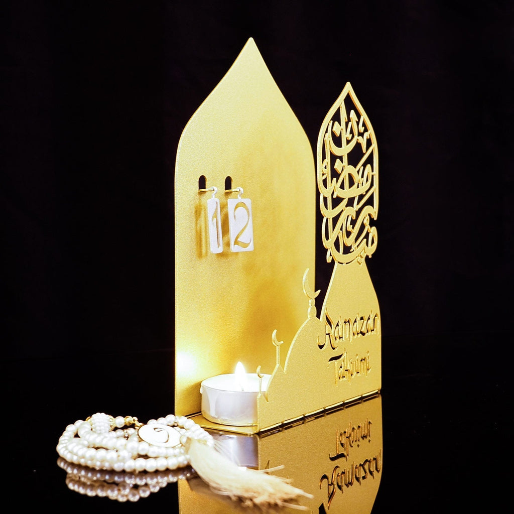 3D "Ramazan Takvimi" Metal Ramadan Calendar and Candleholder