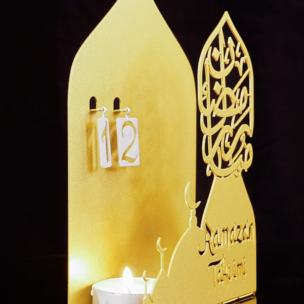 3D "Ramazan Takvimi" Metal Ramadan Calendar and Candleholder