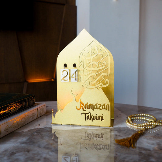 3D "Ramazan Takvimi" Metal Ramadan Calendar and Candleholder