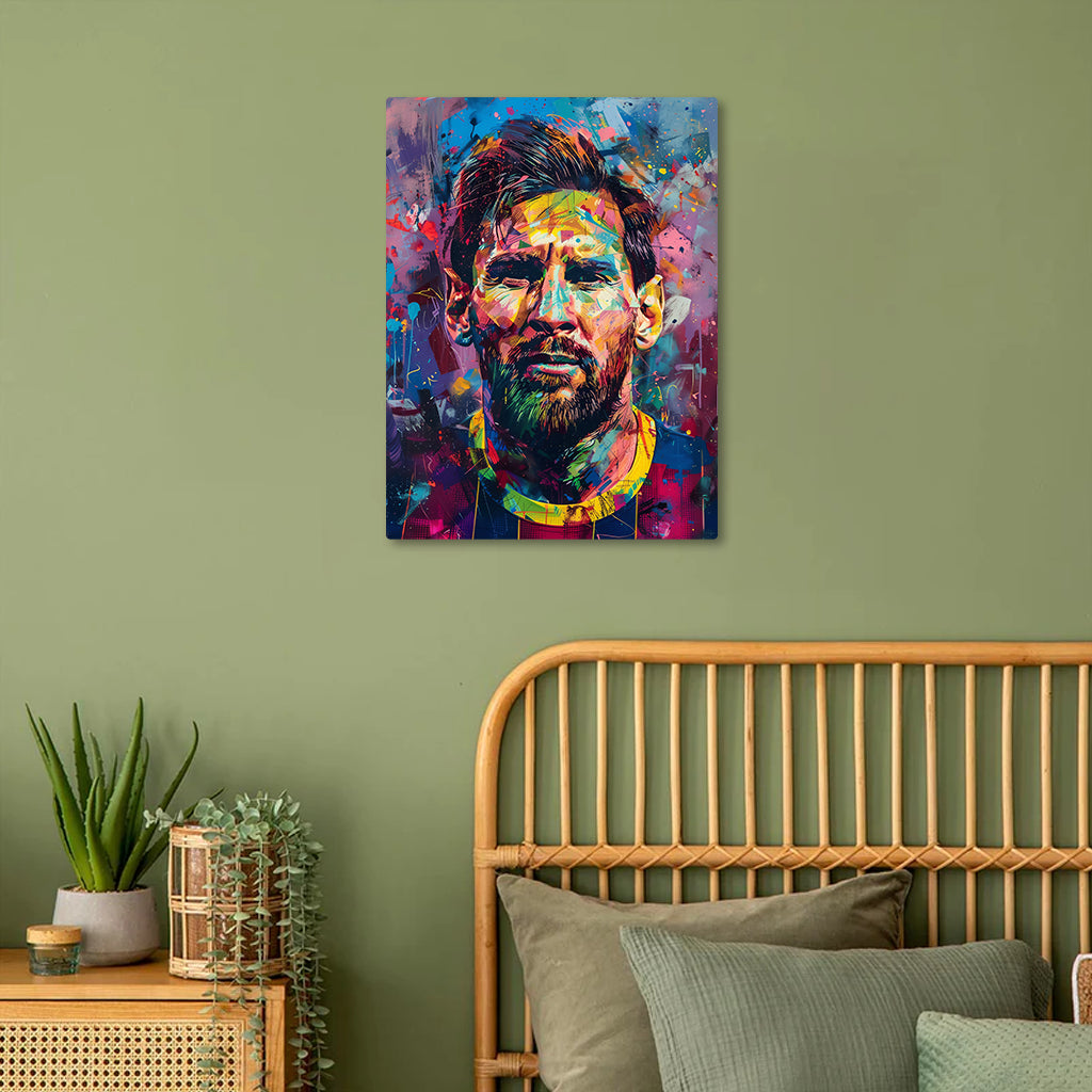 The Painted GOAT: Lionel Messi Metal Poster