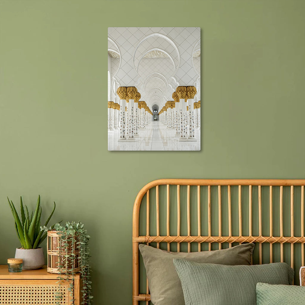 Marble Elegance: Sheikh Zayed Grand Mosque Metal Poster