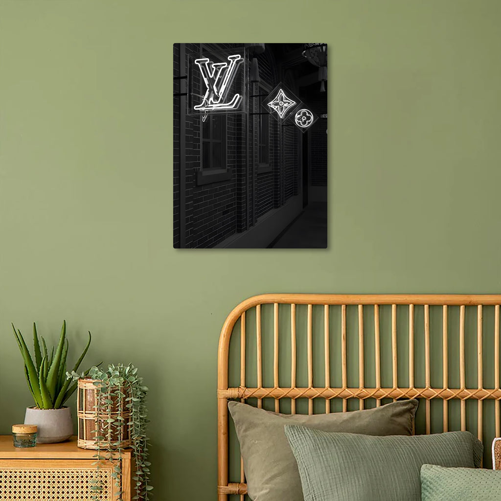 Luxe Glow: Neon LV Metal Poster