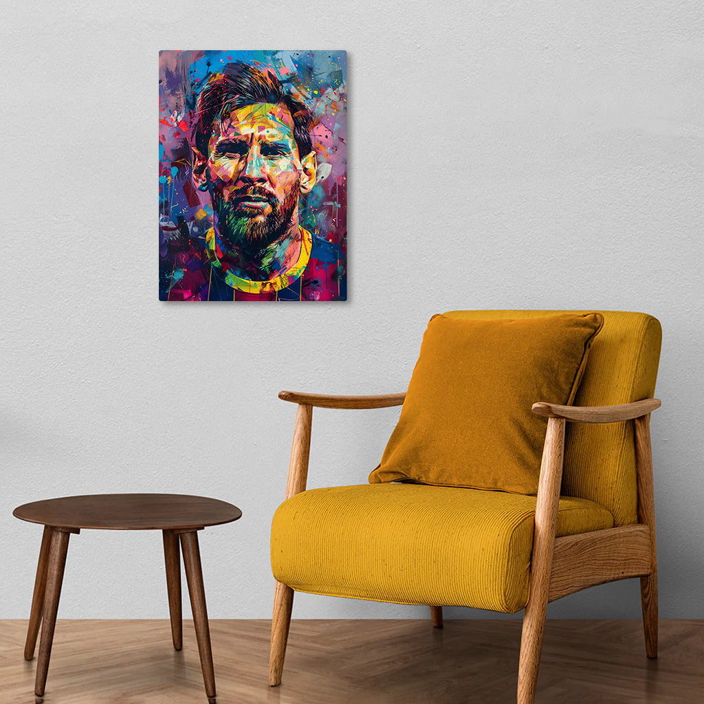 The Painted GOAT: Lionel Messi Metal Poster