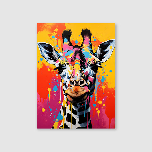 Colorful Giraffe Groove Metal Poster