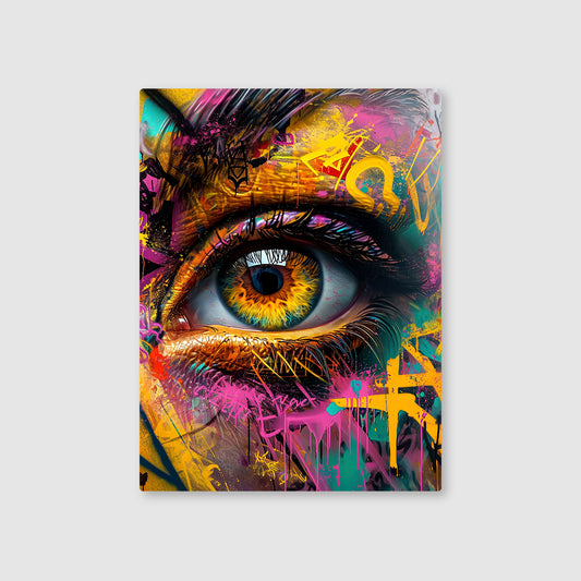 Abstract Eye: Colorful Gaze Metal Poster