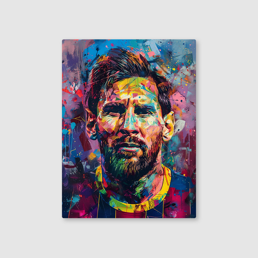 The Painted GOAT: Lionel Messi Metal Poster