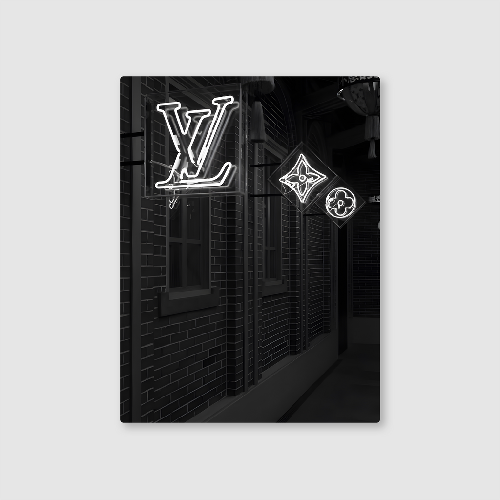 Luxe Glow: Neon LV Metal Poster