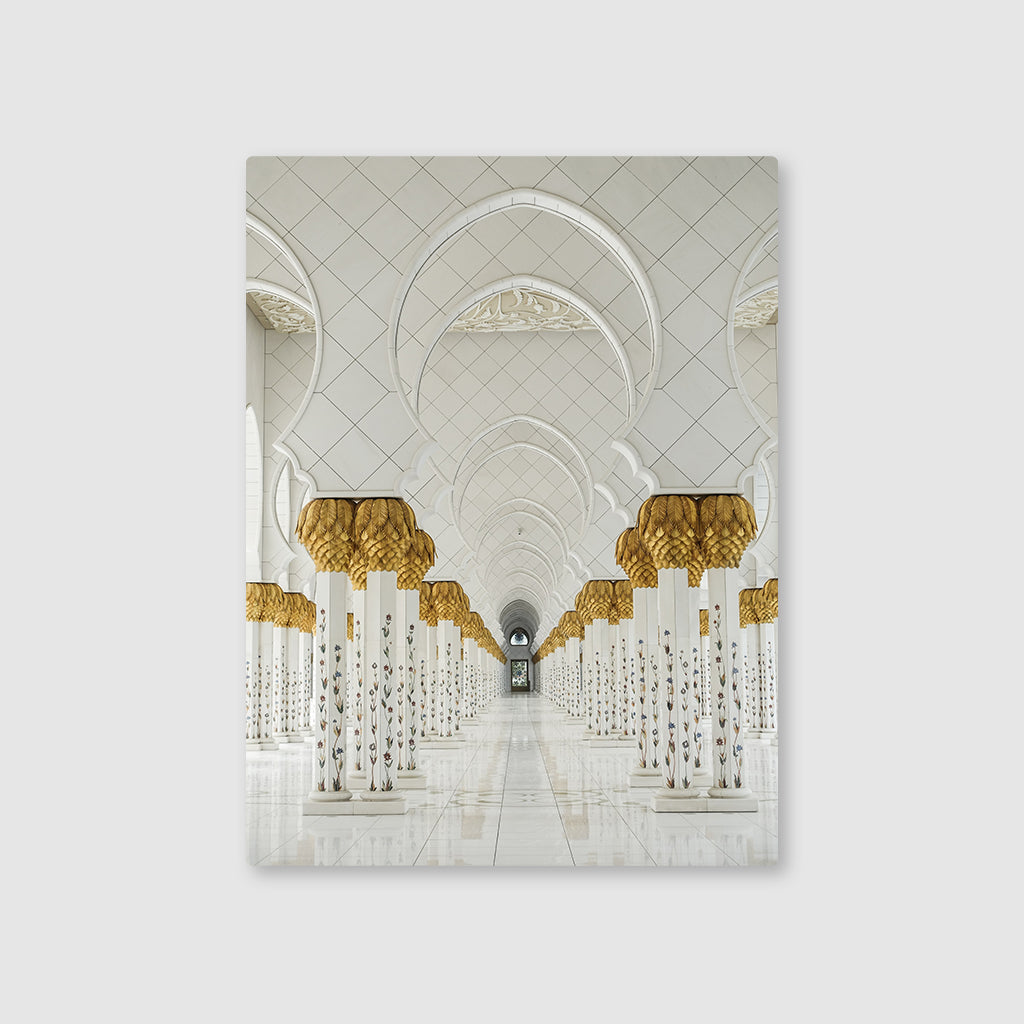 Marble Elegance: Sheikh Zayed Grand Mosque Metal Poster