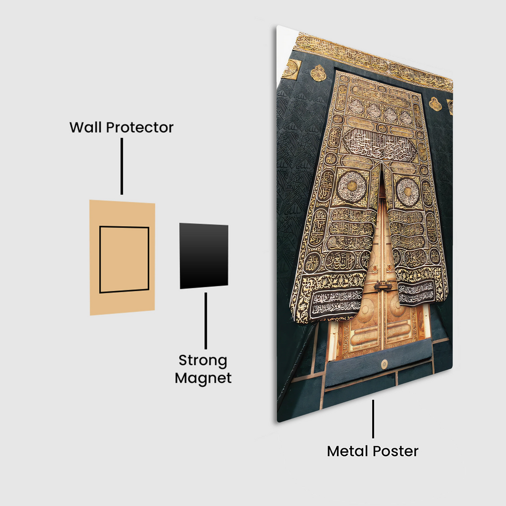 Heart of Mecca: Kaaba & Kiswa Metal Poster