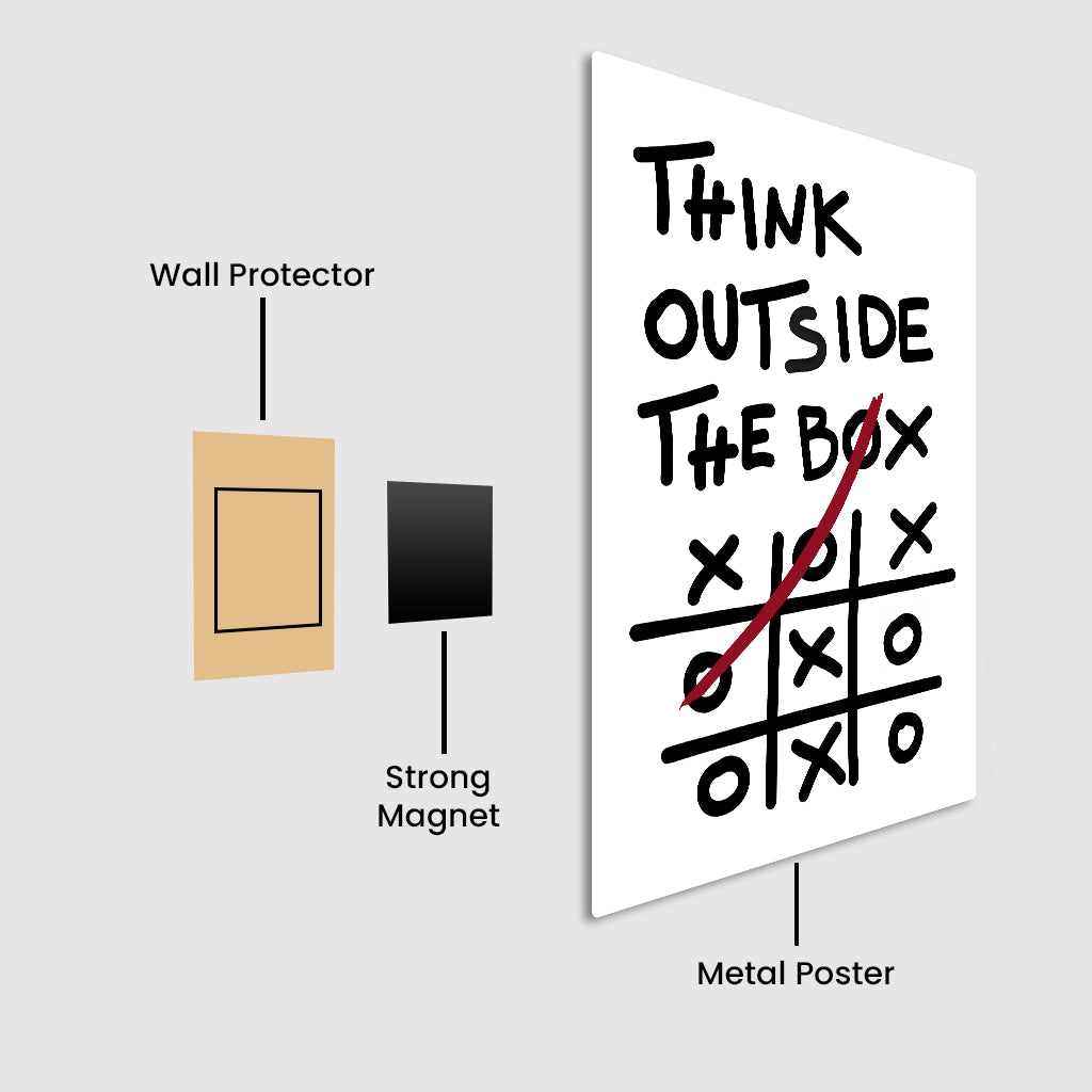 Unlock Your Potential: Think Outside the Box Metal Poster