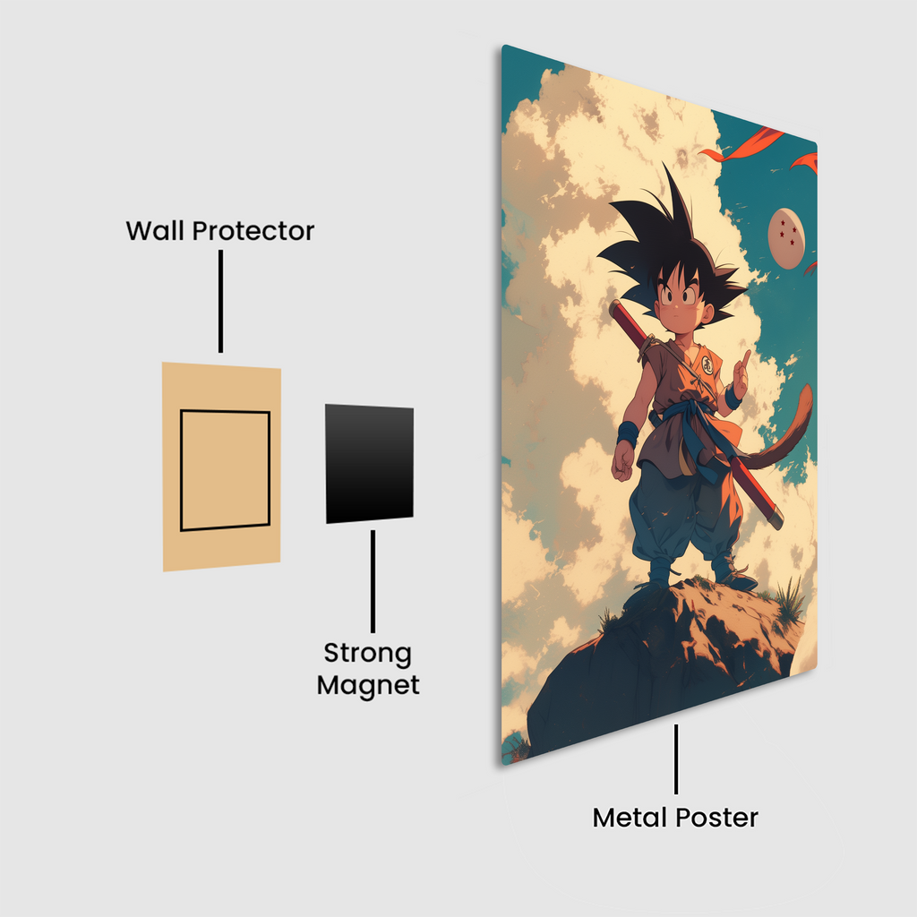 Little Goku: A Saiyan’s Journey Metal Poster