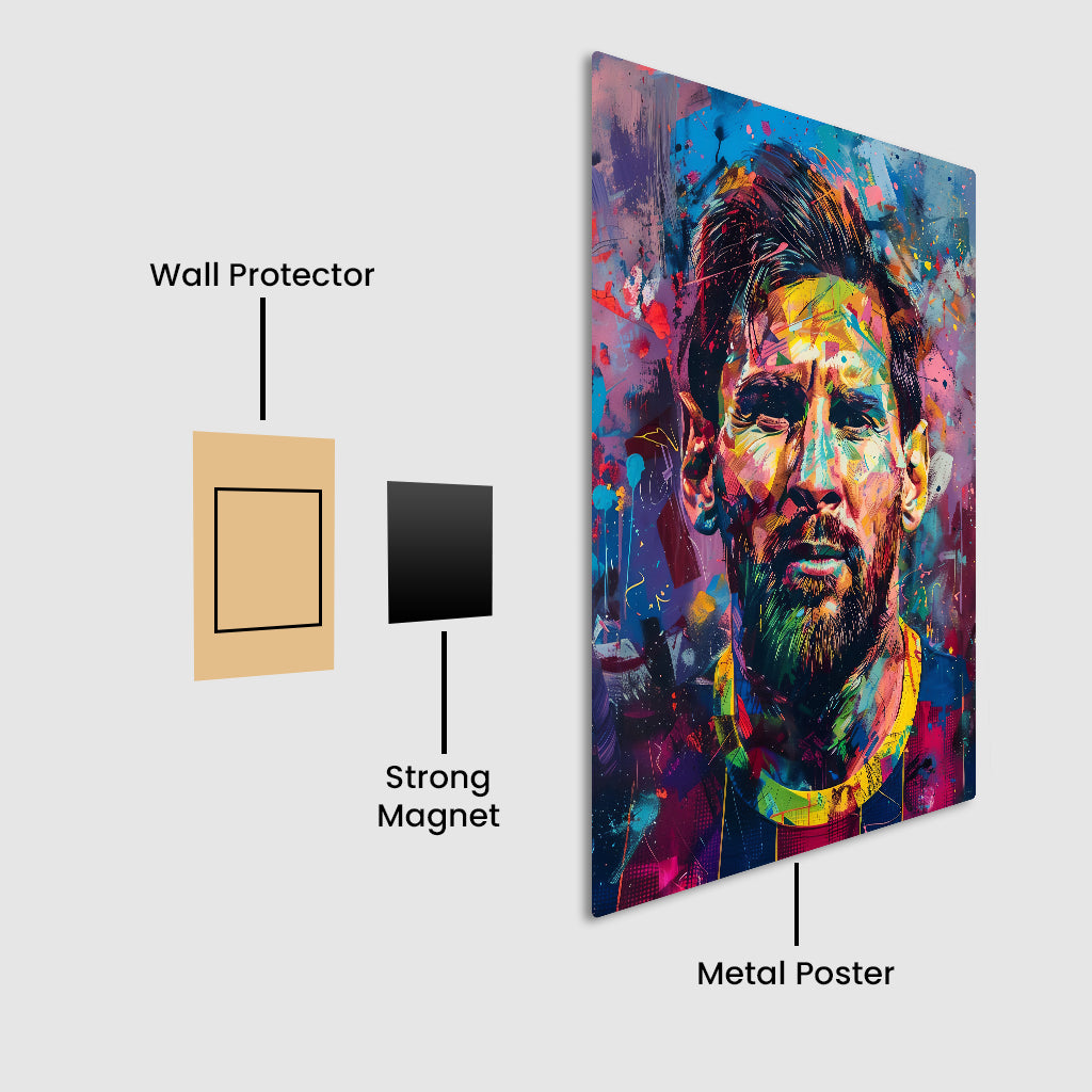 The Painted GOAT: Lionel Messi Metal Poster