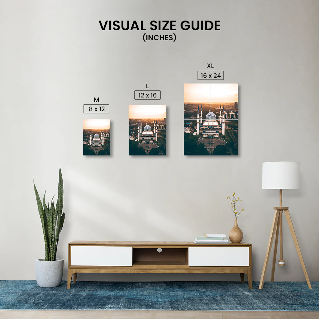 Trinity of Faith: Kaaba, Medina & Al Aqsa, Set of 3 Metal Poster - Ramadan Sale