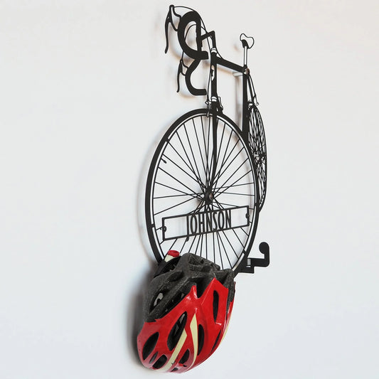 Personalized Metal Bicycle Helmet Wall Hanger