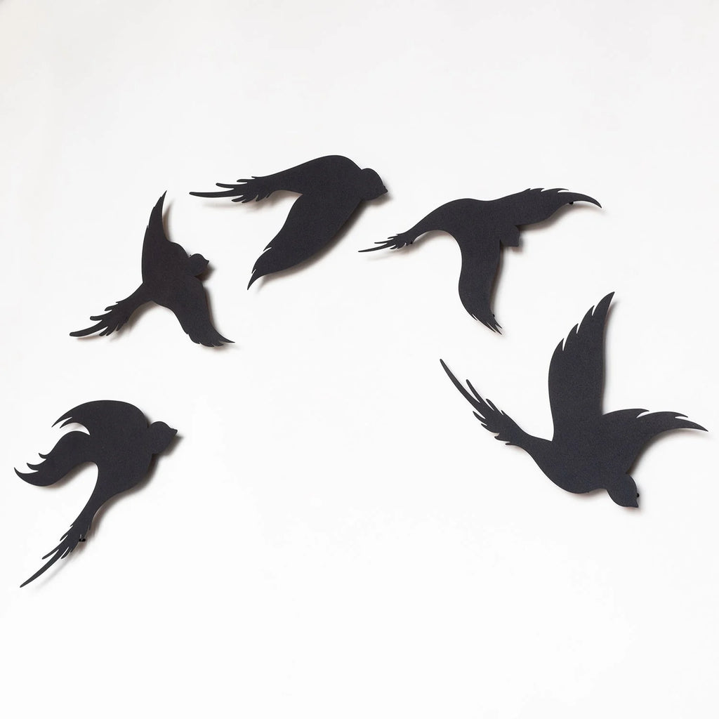 Birds Metal Wall Art, Set of 5 Pieces