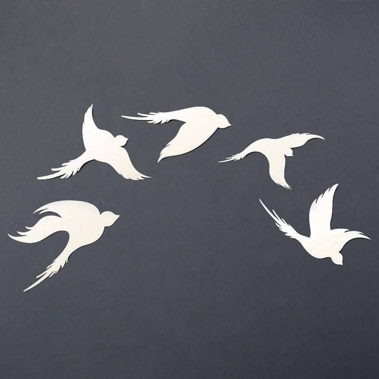 Birds Metal Wall Art, Set of 5 Pieces